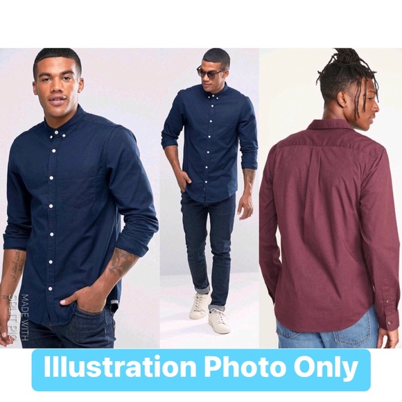 OLD NAVY Shirt Slim Fit Button Down Long Sleeve Blue Small Men’s - Picture 5 of 16